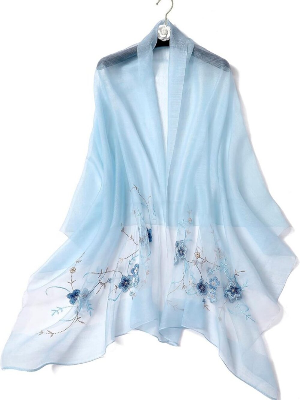Elegant Silk & Wool Long Scarf Shawl Wrap - Perfect for Evening Dress & Events
